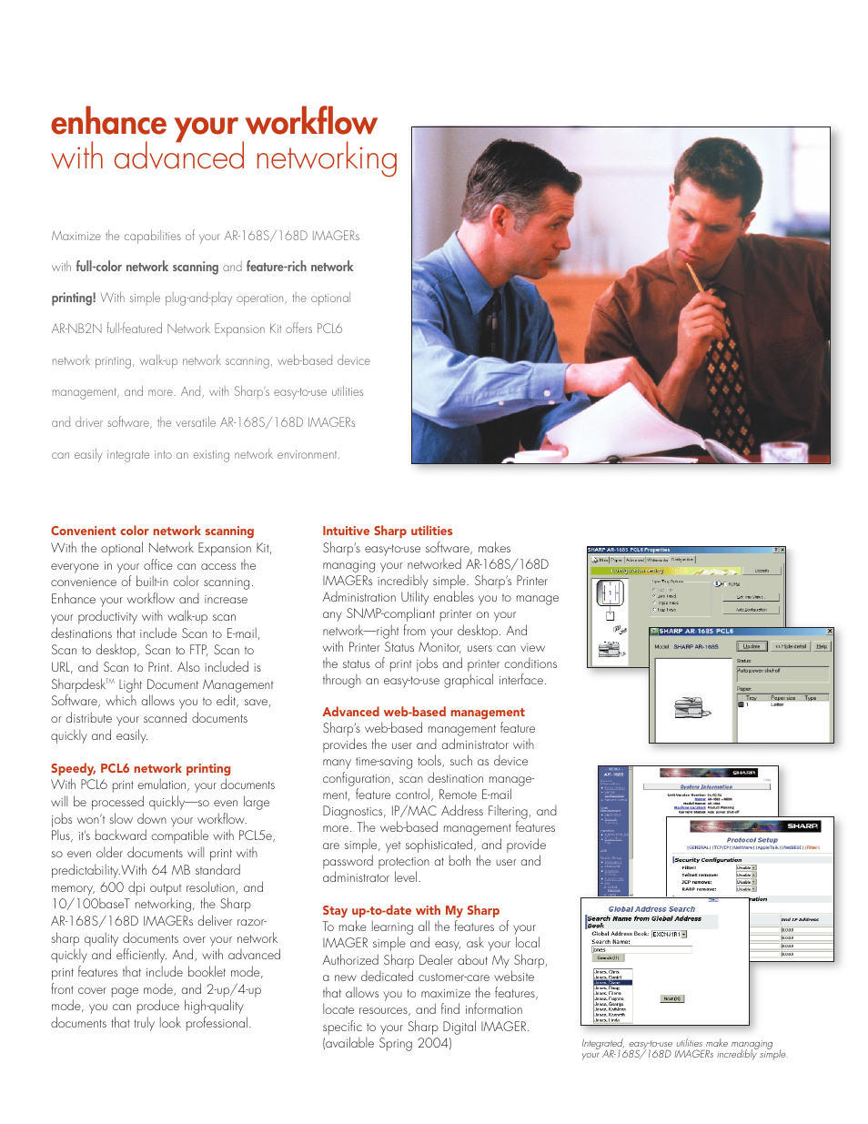 Enhance your workflow with advanced networking | Sharp AR-168S User Manual | Page 3 / 4