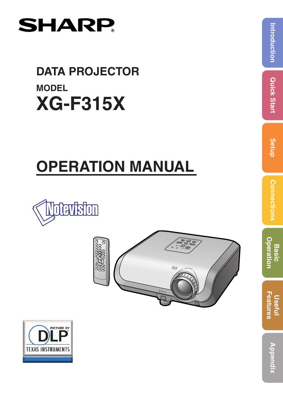 Sharp XG-F315X User Manual | 72 pages