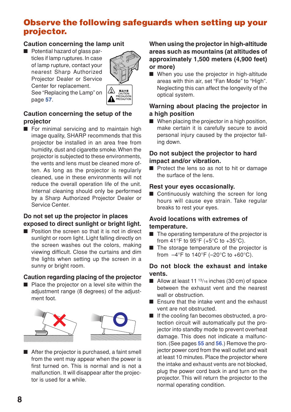 Sharp XG-F315X User Manual | Page 12 / 72