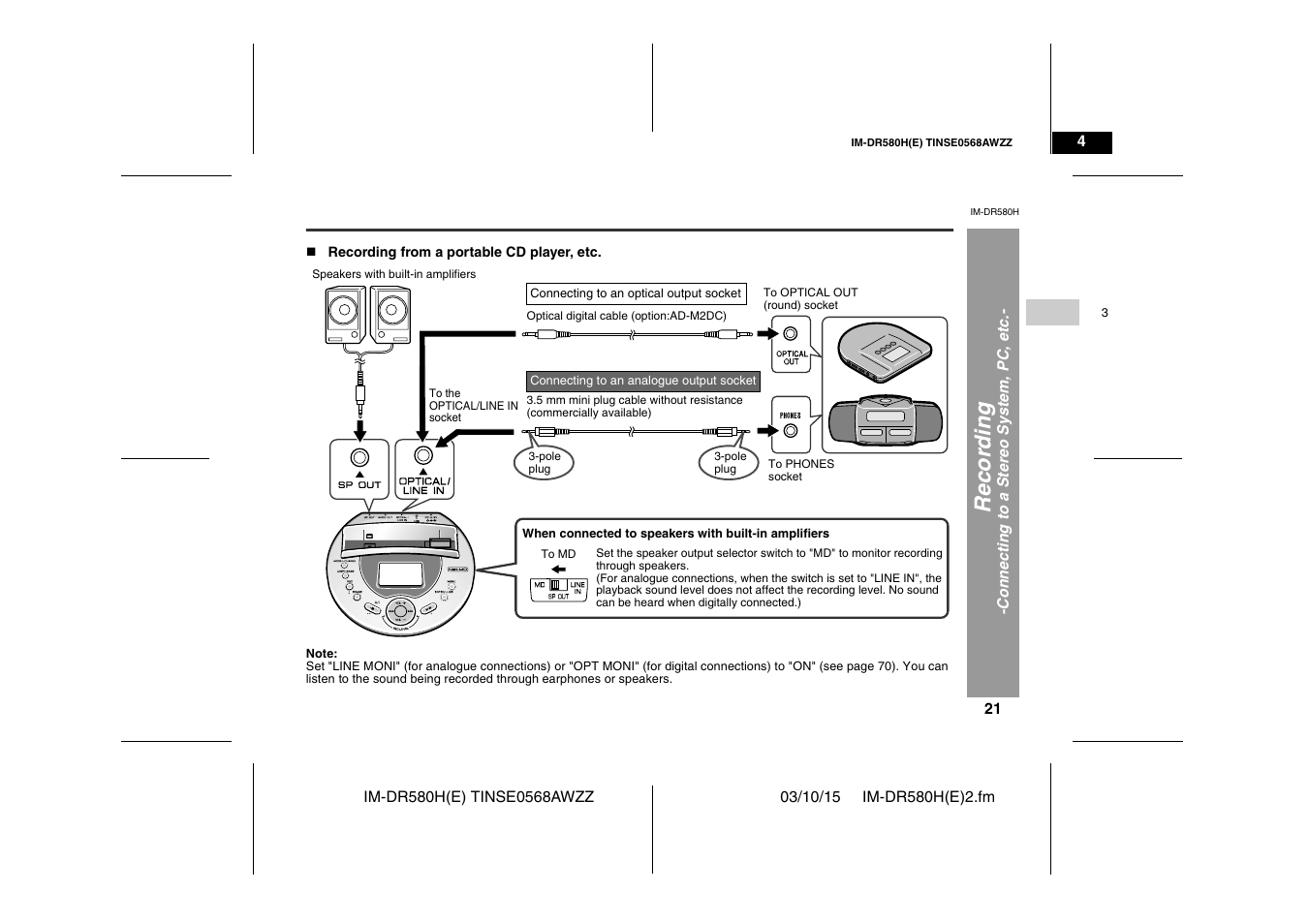 Recor d in g | Sharp TINSE0568AWZZ User Manual | Page 21 / 88