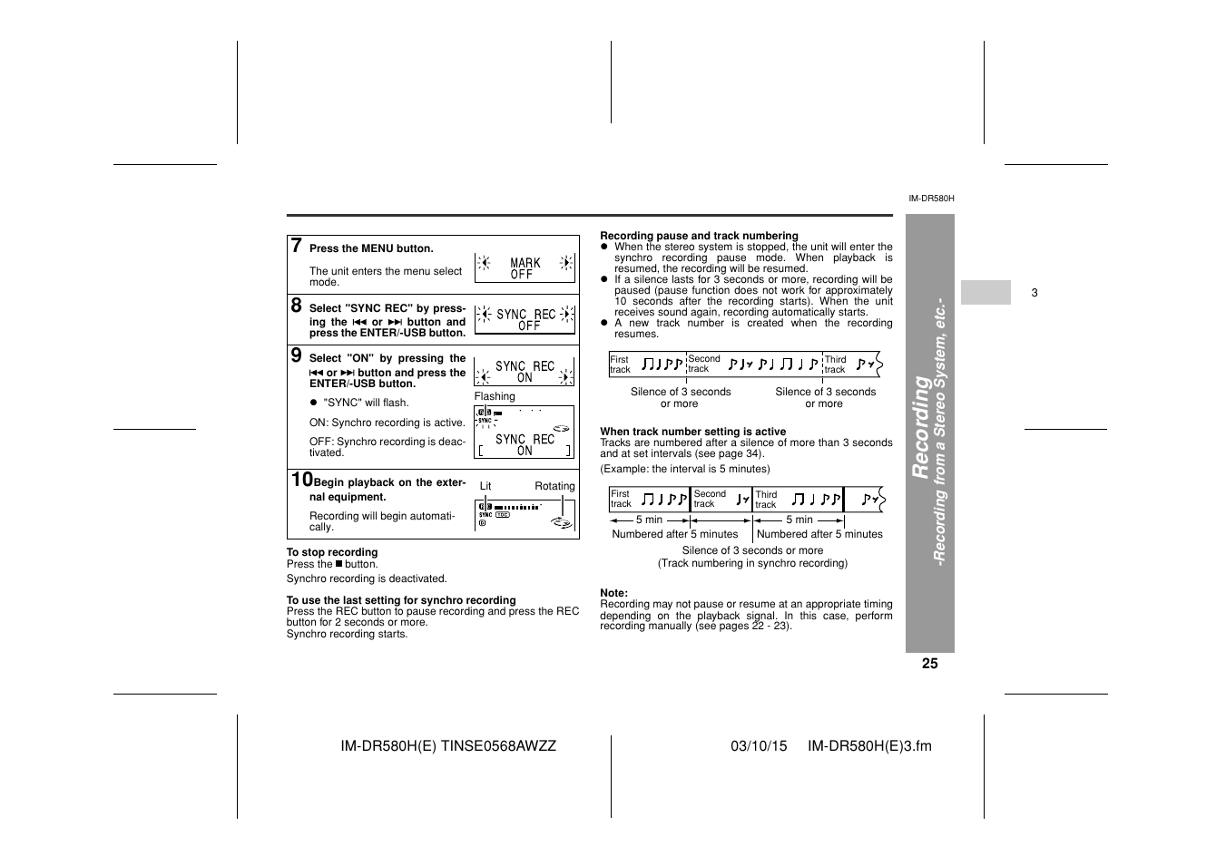 Recor d in g | Sharp TINSE0568AWZZ User Manual | Page 25 / 88