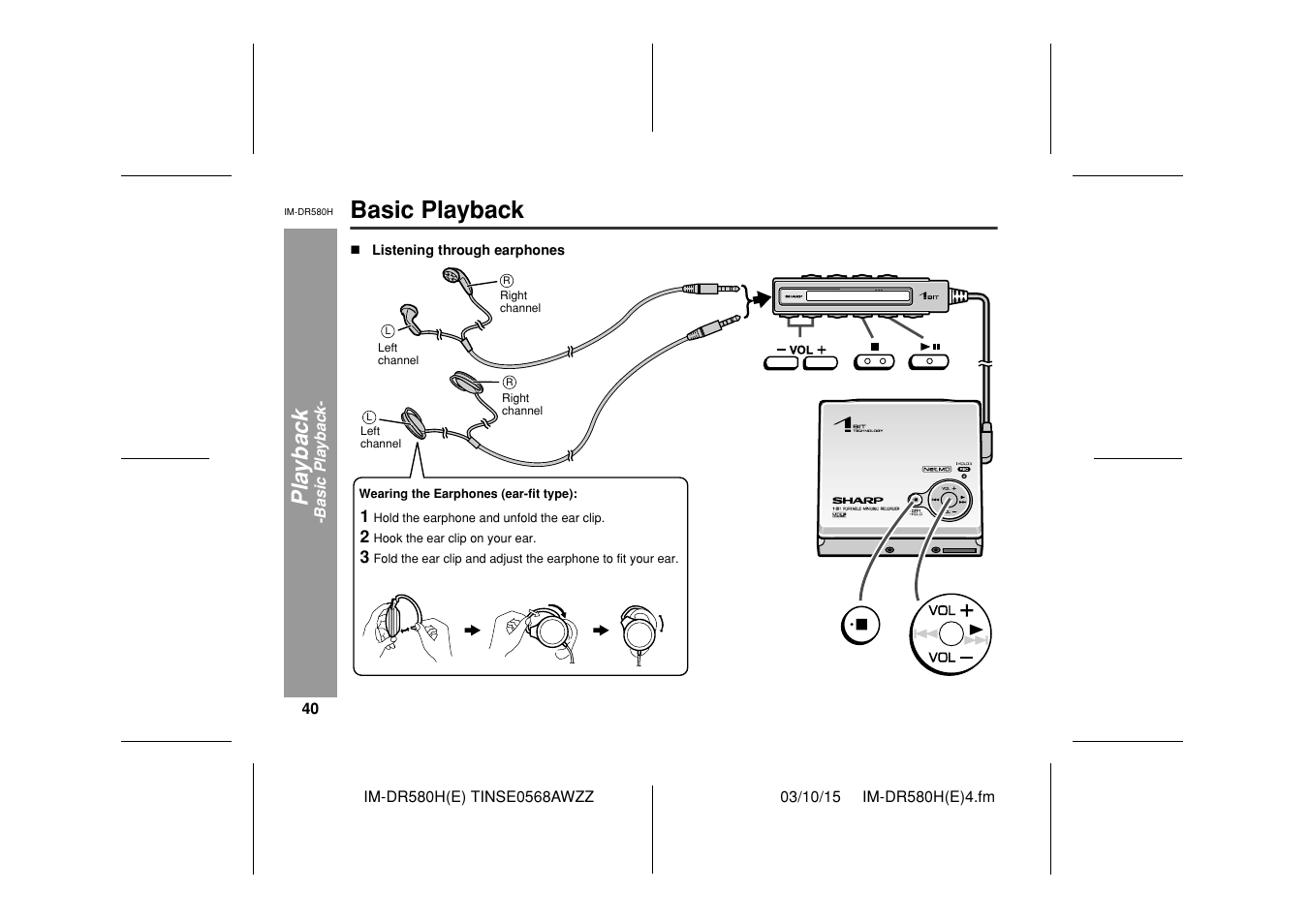 Basic playback | Sharp TINSE0568AWZZ User Manual | Page 40 / 88