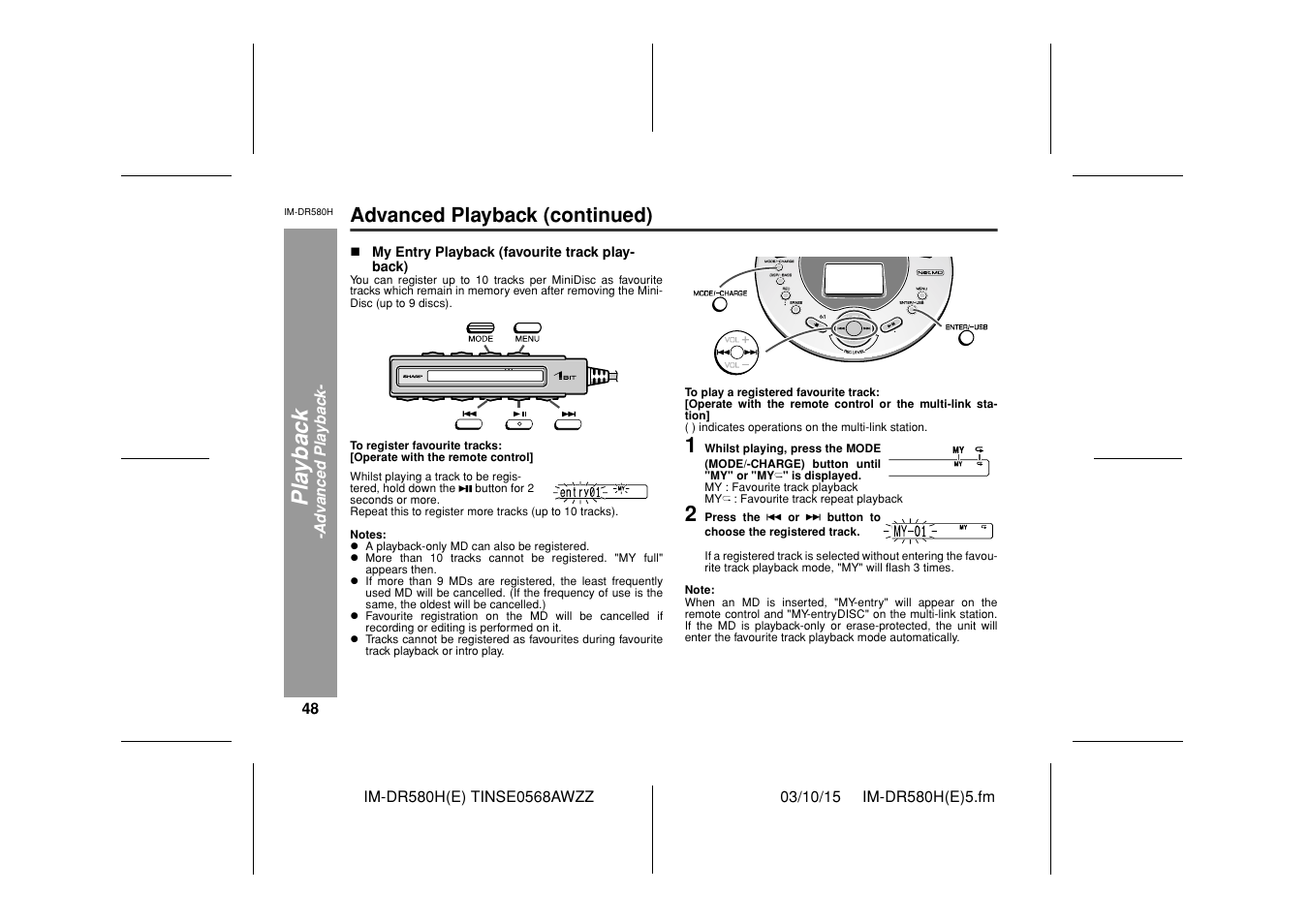 Advanced playback (continued) | Sharp TINSE0568AWZZ User Manual | Page 48 / 88