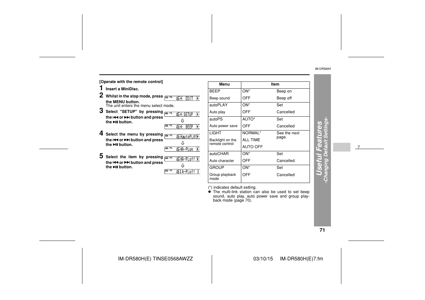 Useful feat ures | Sharp TINSE0568AWZZ User Manual | Page 71 / 88