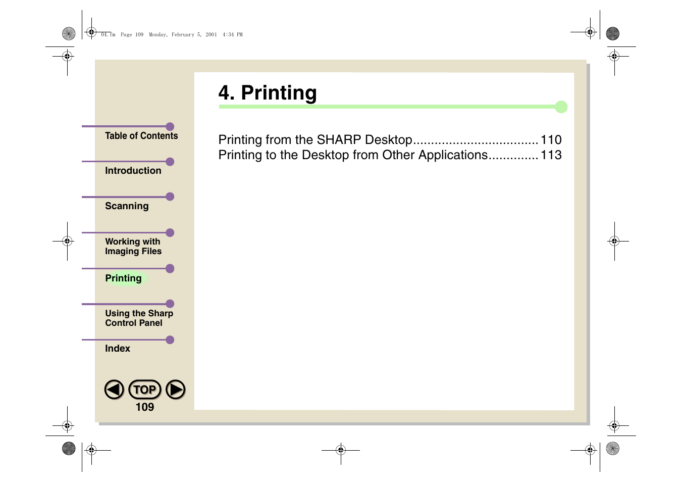 Printing | Sharp AJ-5030 User Manual | Page 110 / 148