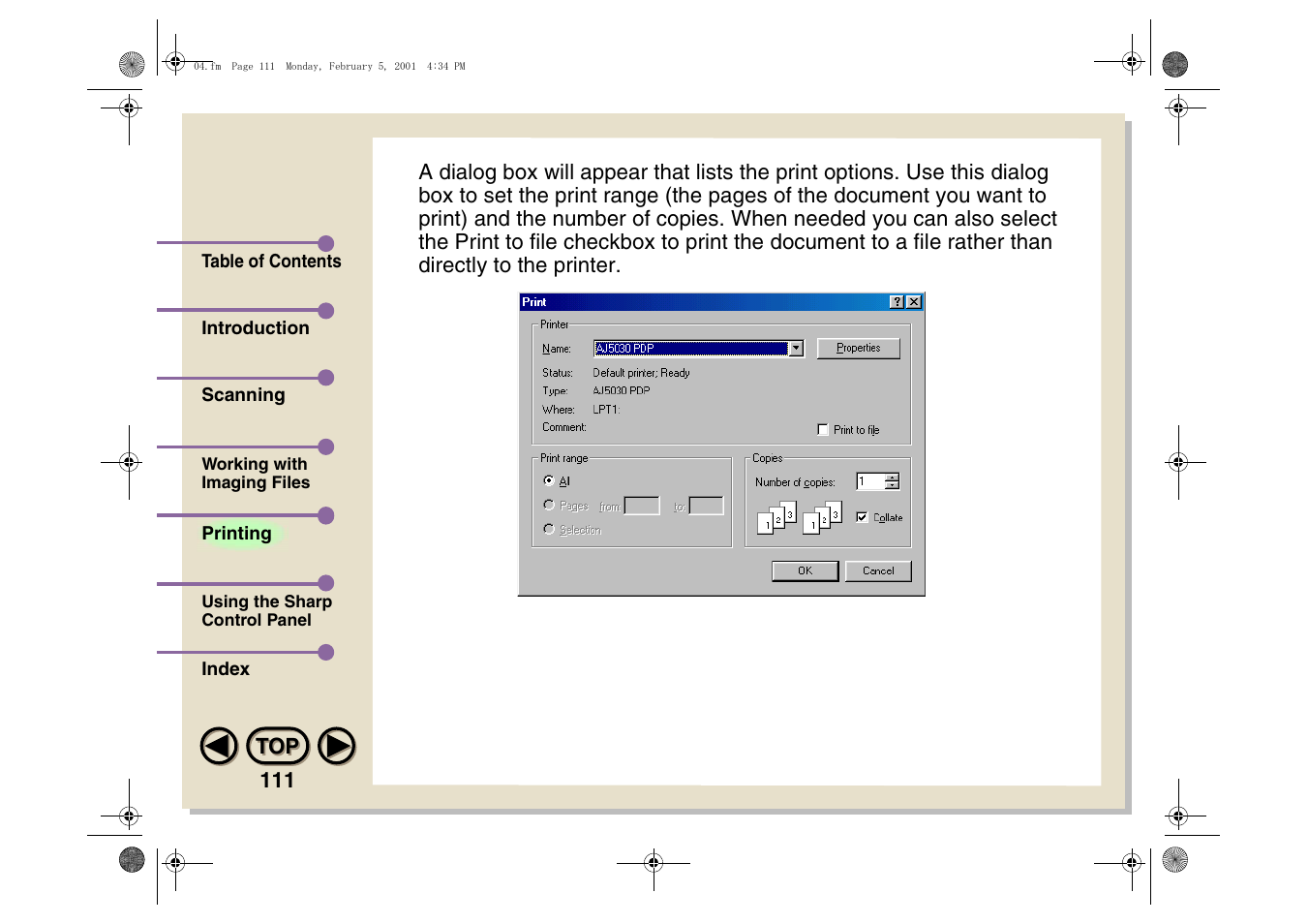 Sharp AJ-5030 User Manual | Page 112 / 148