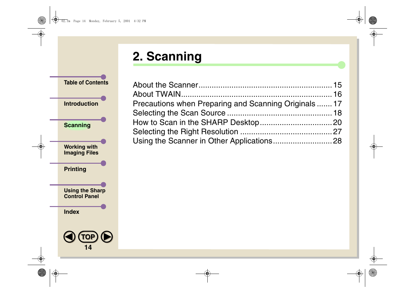 Scanning | Sharp AJ-5030 User Manual | Page 15 / 148