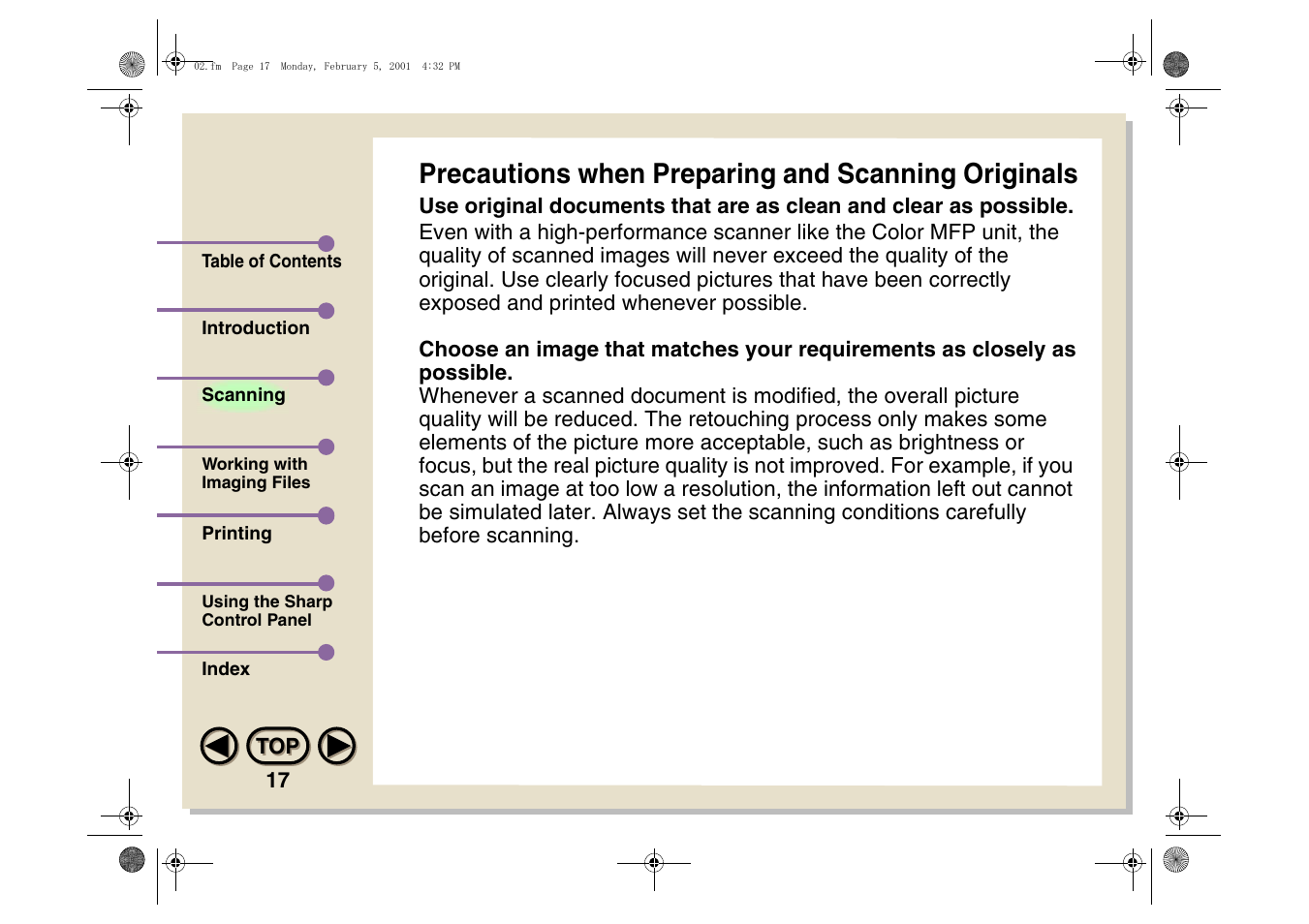 Precautions when preparing and scanning originals | Sharp AJ-5030 User Manual | Page 18 / 148