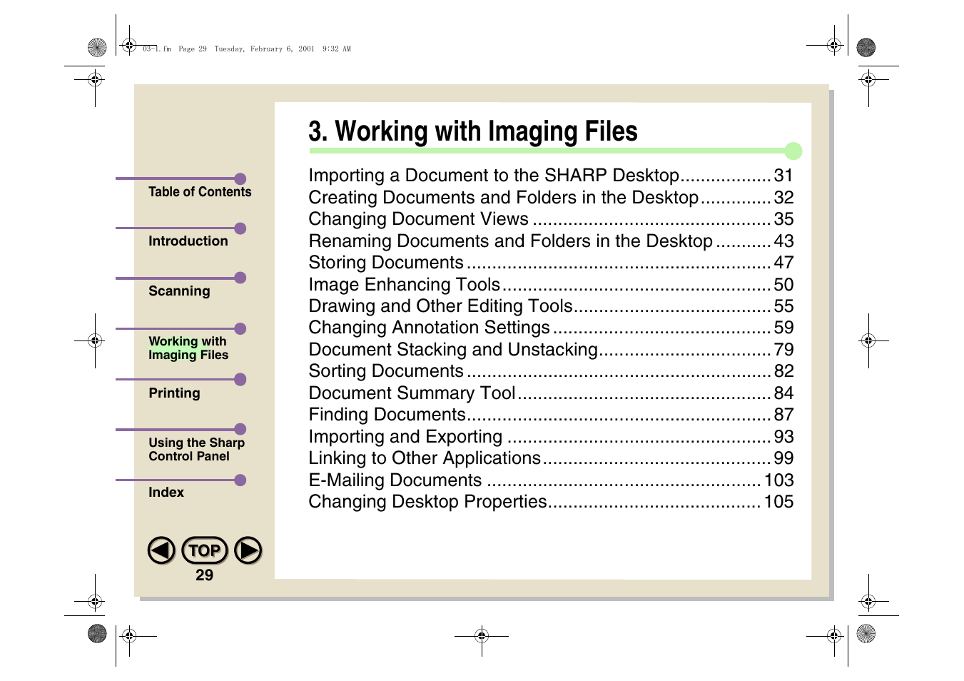 Working with imaging files | Sharp AJ-5030 User Manual | Page 30 / 148