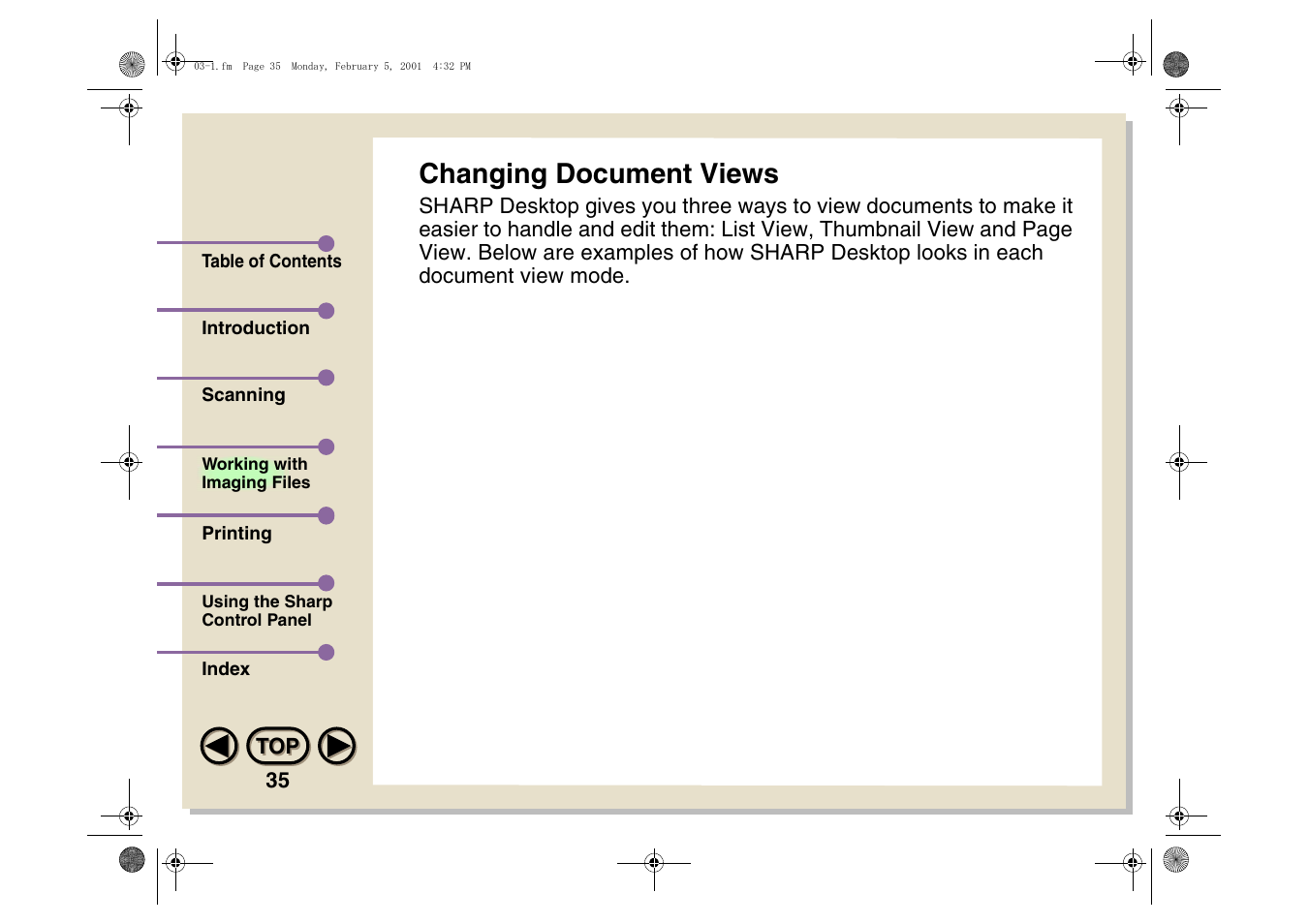 Changing document views | Sharp AJ-5030 User Manual | Page 36 / 148