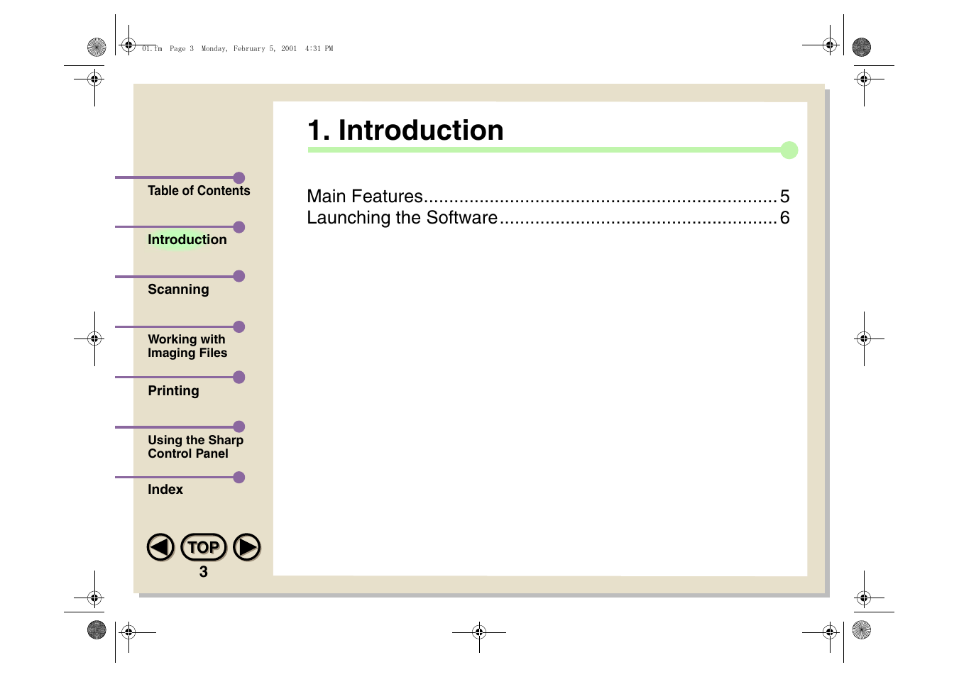 Introduction, Main features launching the software | Sharp AJ-5030 User Manual | Page 4 / 148