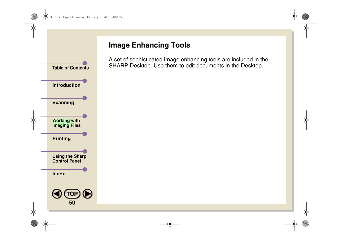 Image enhancing tools | Sharp AJ-5030 User Manual | Page 51 / 148