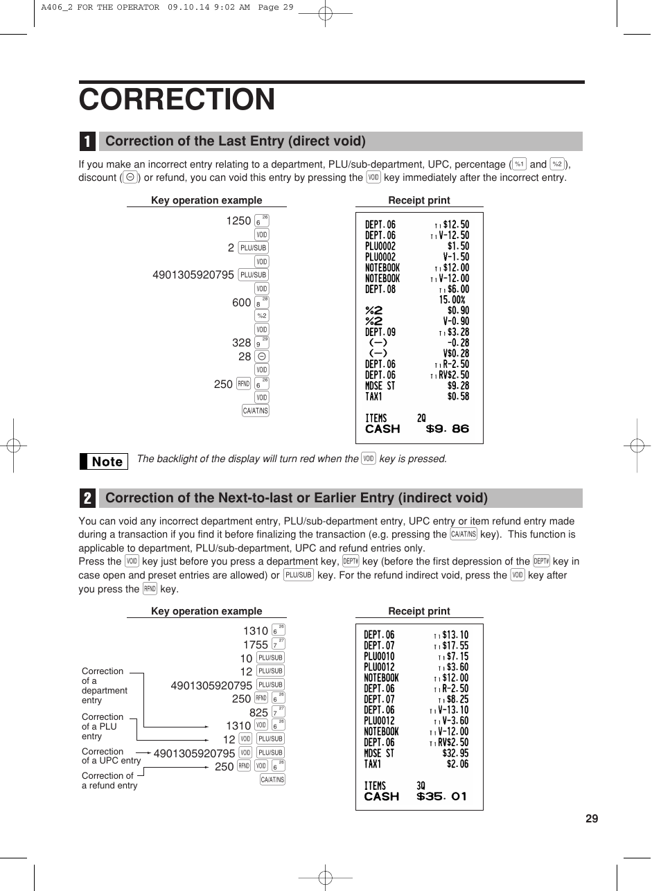 Correction, F § v a | Sharp TINSZ2602RCZZ User Manual | Page 31 / 132