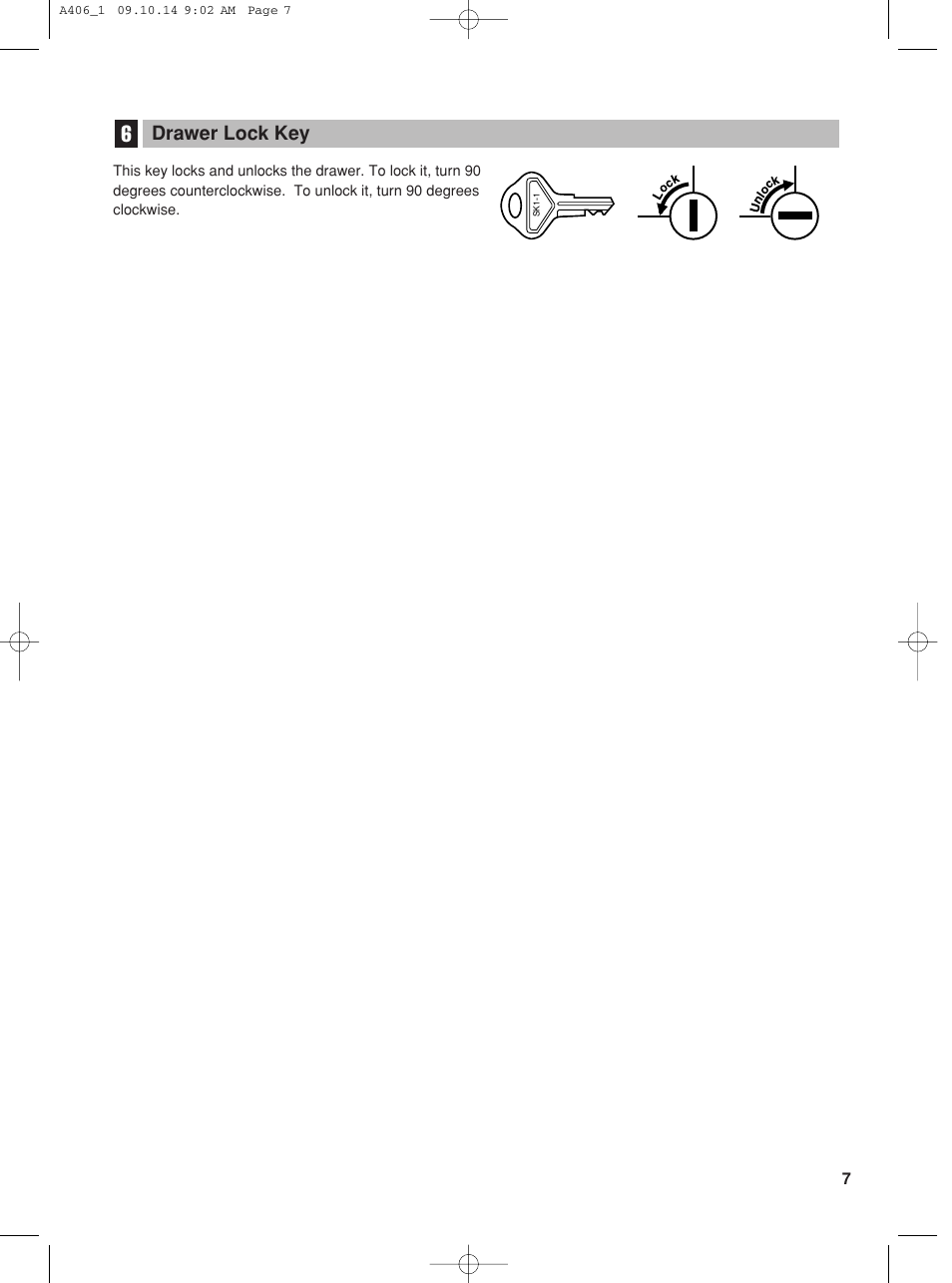 Drawer lock key | Sharp TINSZ2602RCZZ User Manual | Page 9 / 132