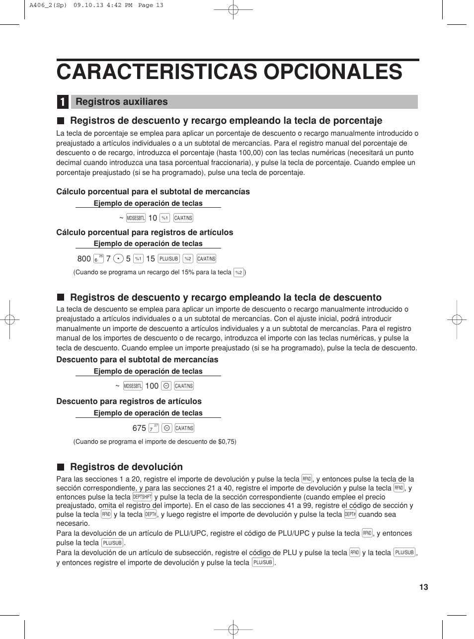 Caracteristicas opcionales, P & a | Sharp TINSZ2602RCZZ User Manual | Page 97 / 132