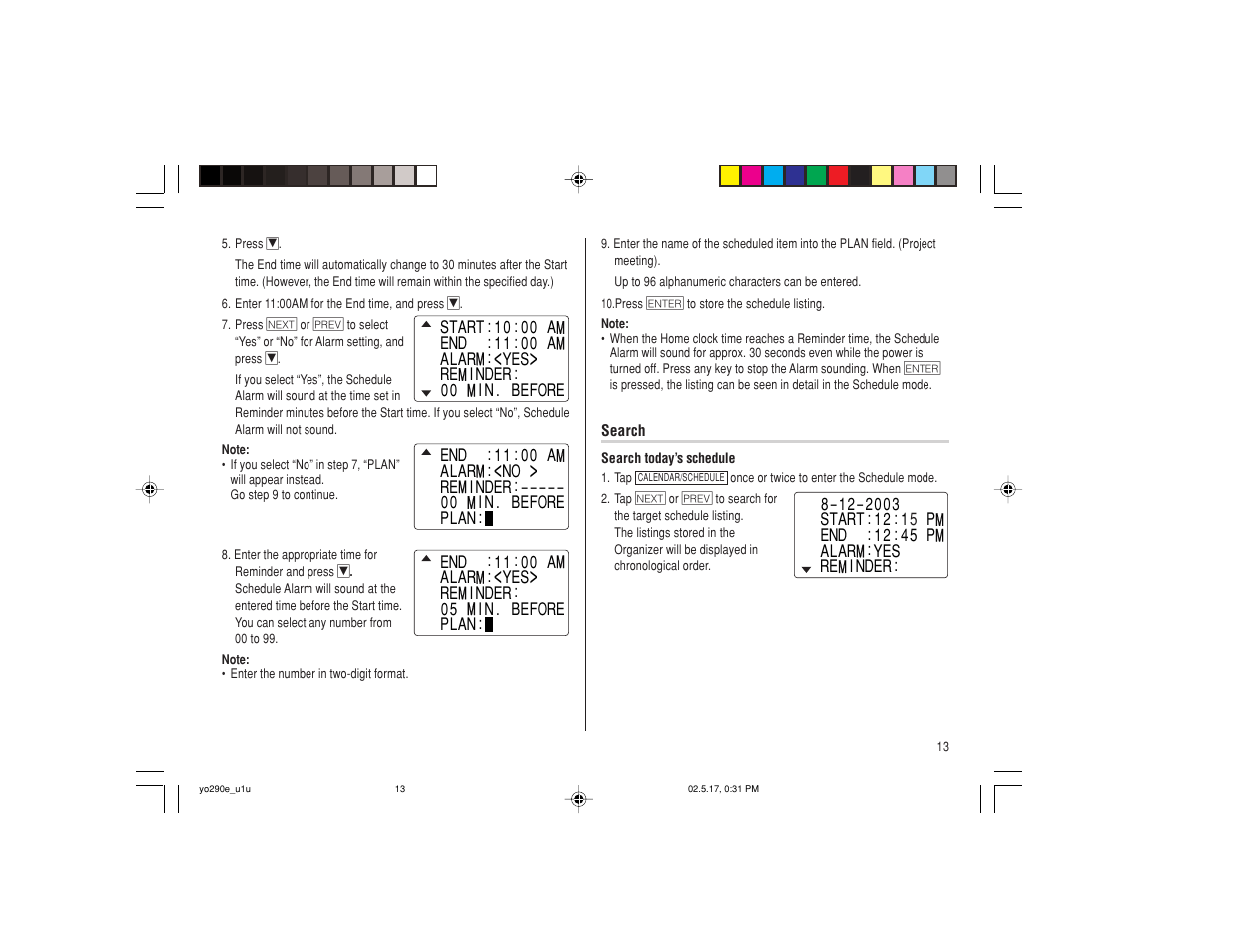 Sharp YO-290 User Manual | Page 15 / 56