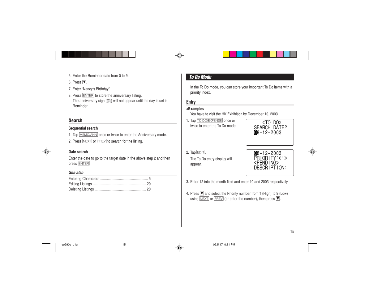 Sharp YO-290 User Manual | Page 17 / 56