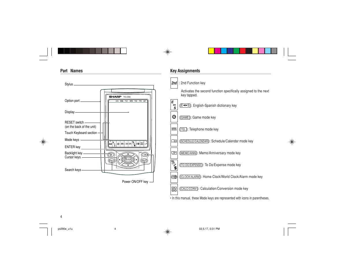 Sharp YO-290 User Manual | Page 6 / 56