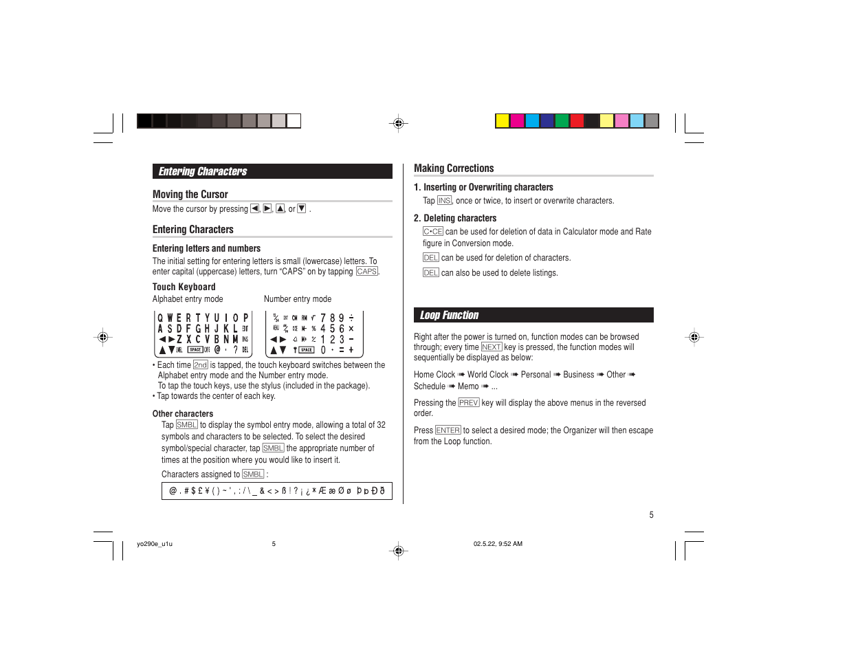 Sharp YO-290 User Manual | Page 7 / 56