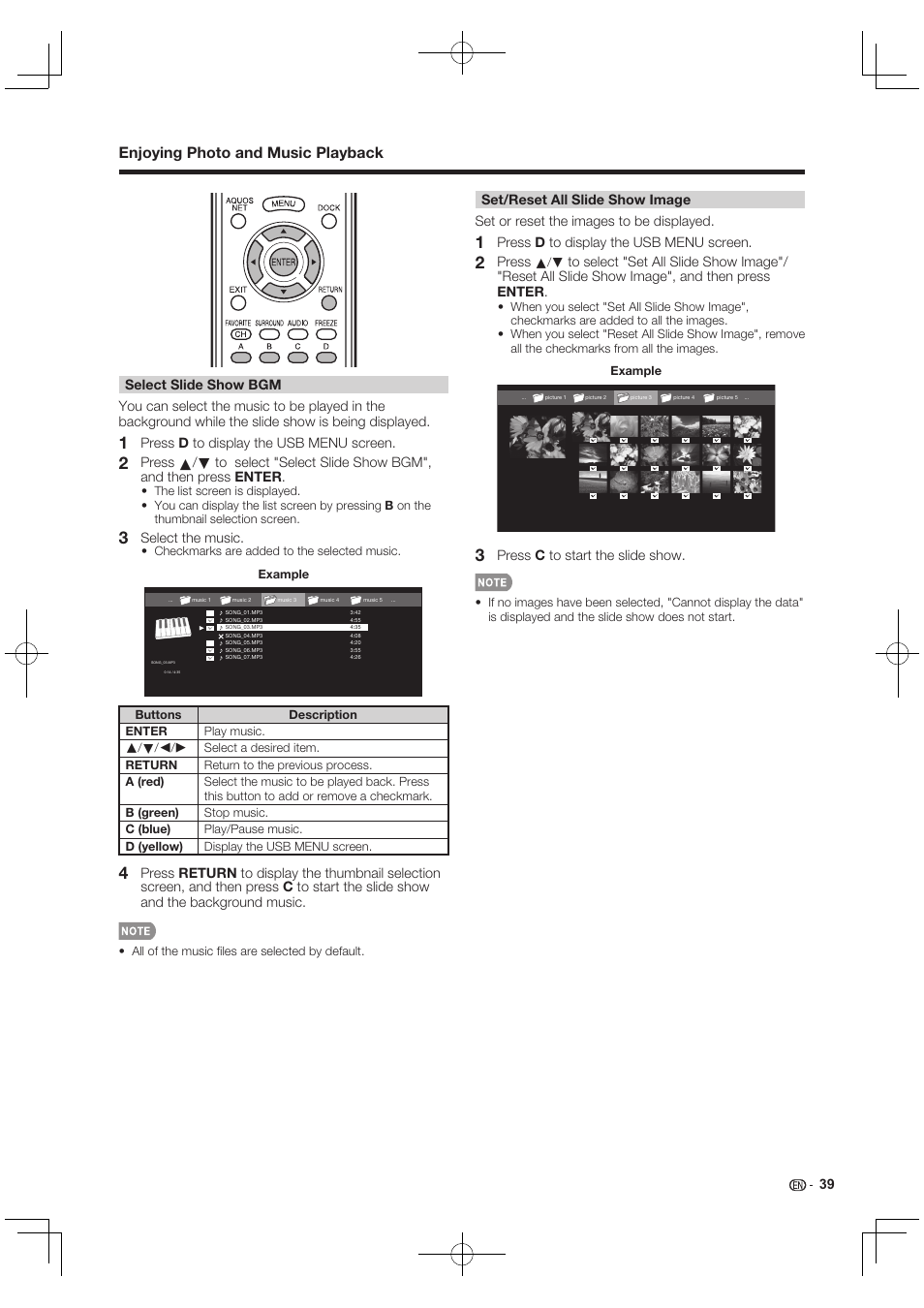 Enjoying photo and music playback | Sharp AQUOS 10P03-MX-NM User Manual | Page 41 / 72