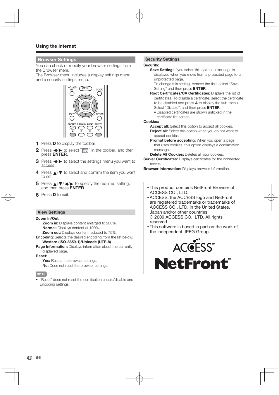 Sharp AQUOS 10P03-MX-NM User Manual | Page 58 / 72