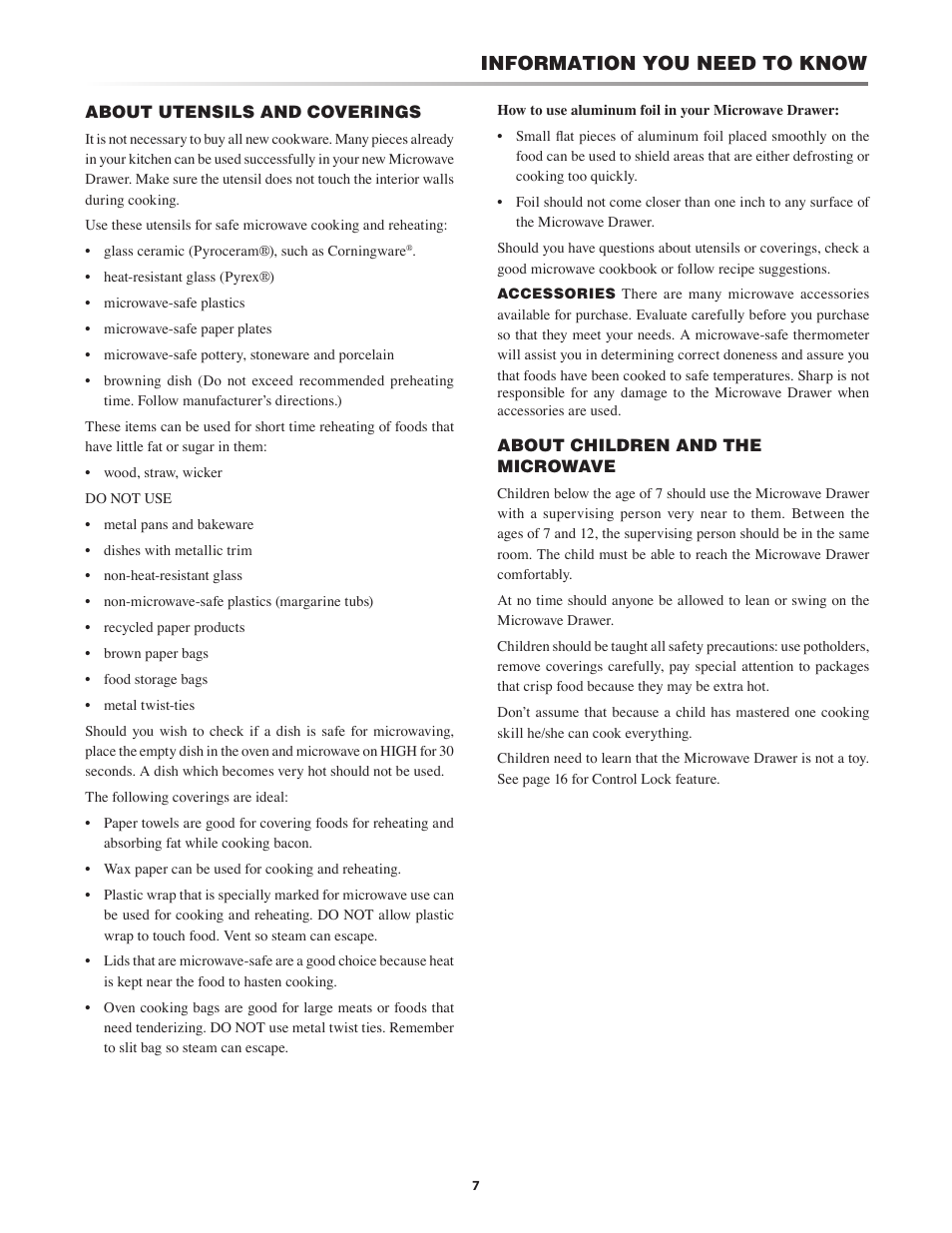 Information you need to know | Sharp KB-6025M User Manual | Page 7 / 24
