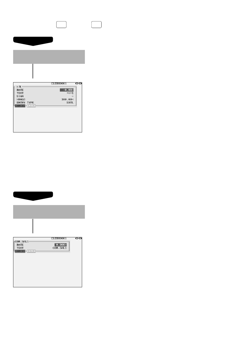 Percent key, Through, Commission | Sharp UP-3300 User Manual | Page 163 / 249