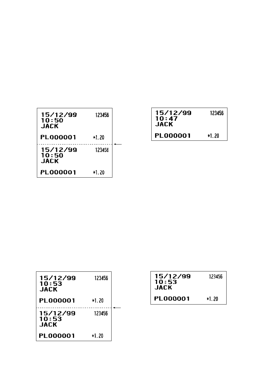 Single/double receipt type, Single/double + addition receipt type | Sharp UP-3300 User Manual | Page 18 / 249