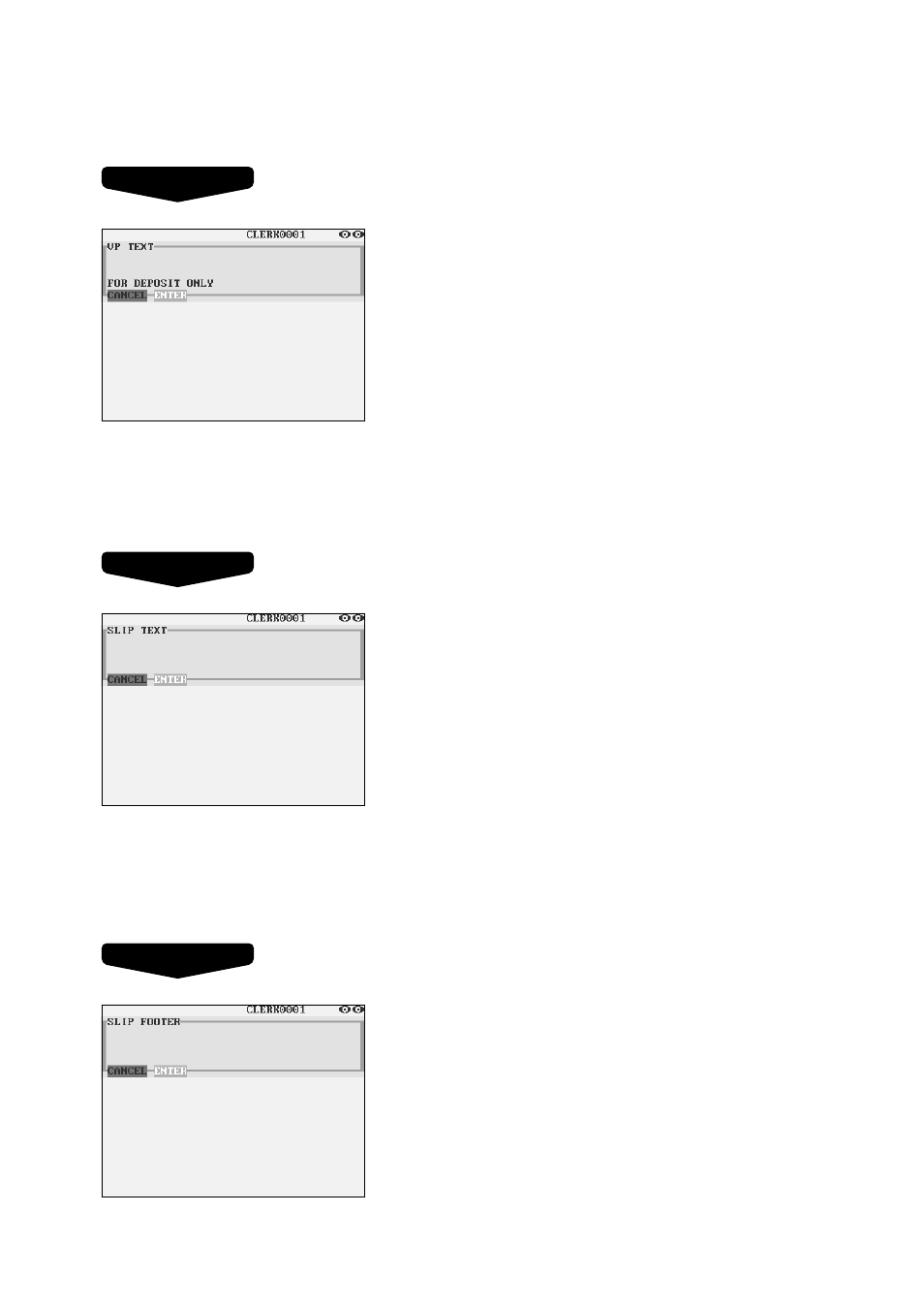 Validation printing text, Slip text, Slip footer | Sharp UP-3300 User Manual | Page 204 / 249