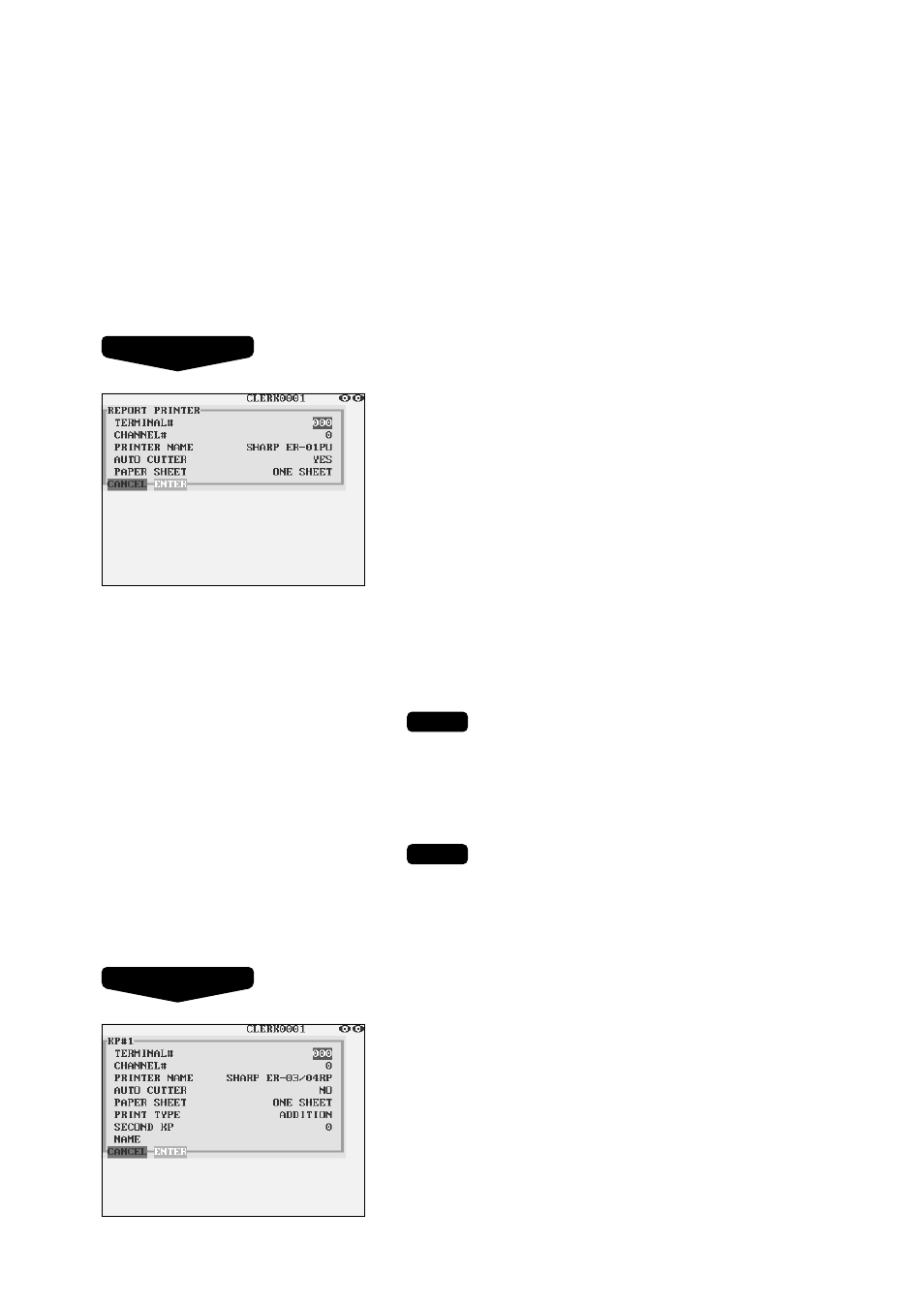 Slip printer (continued) ■ report printer, Remote printer (kp#1 through kp#9) | Sharp UP-3300 User Manual | Page 210 / 249