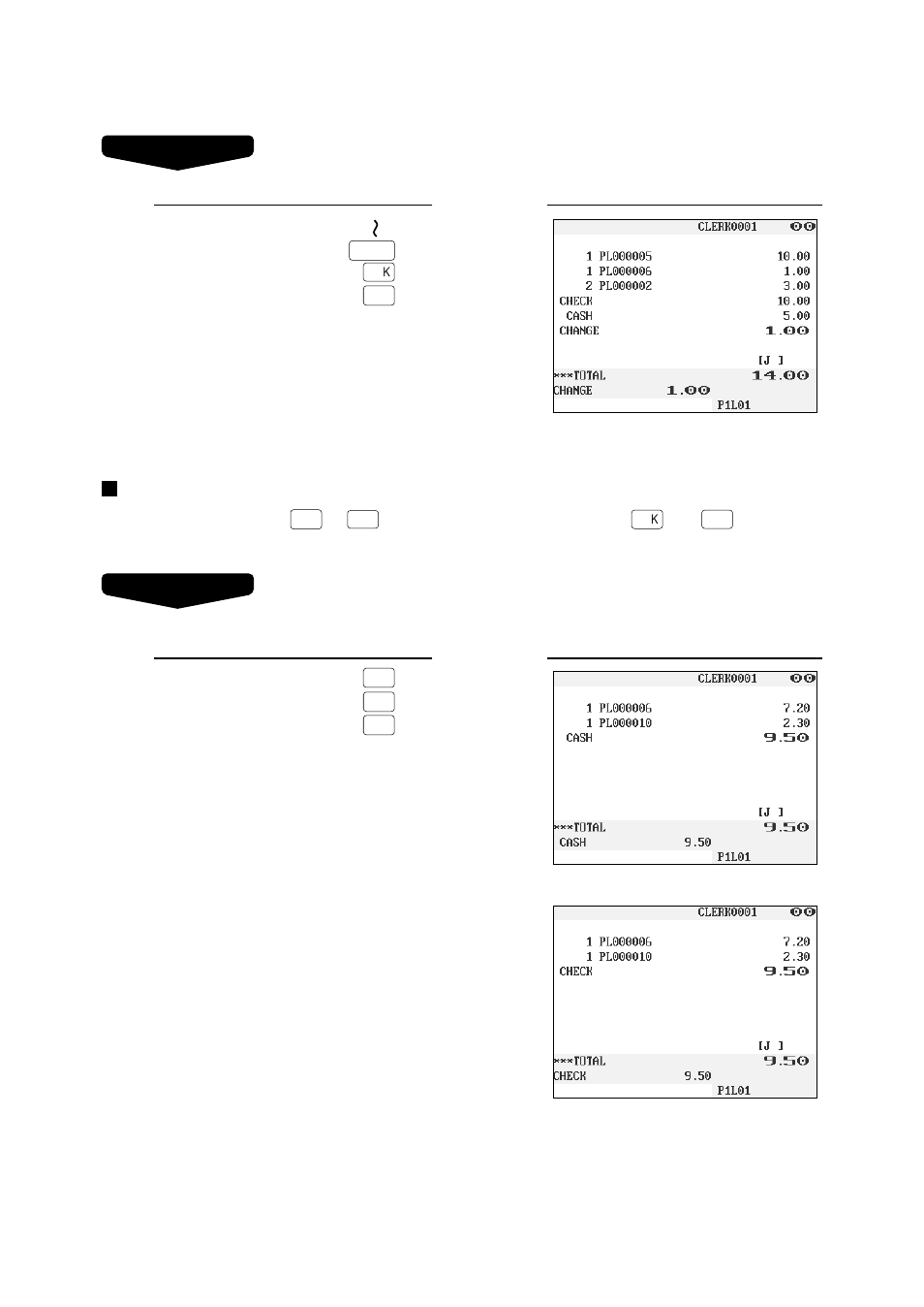 Mixed tendering (check + cash) | Sharp UP-3300 User Manual | Page 60 / 249