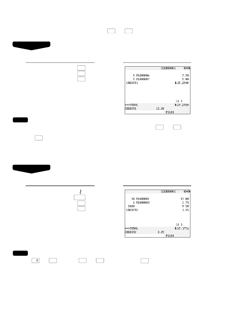 Credit sale | Sharp UP-3300 User Manual | Page 61 / 249