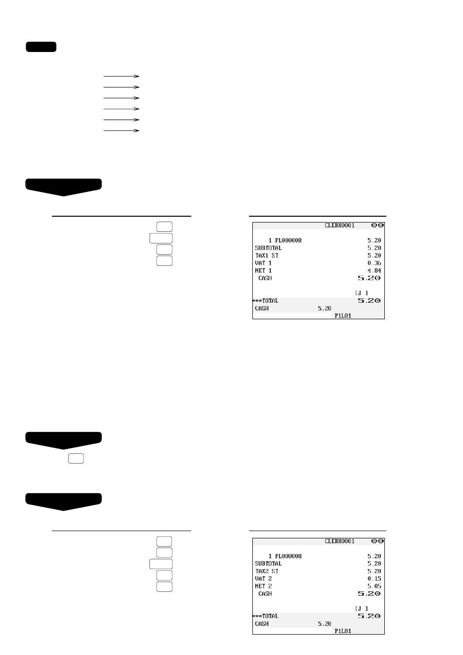 Vat shift entries | Sharp UP-3300 User Manual | Page 63 / 249