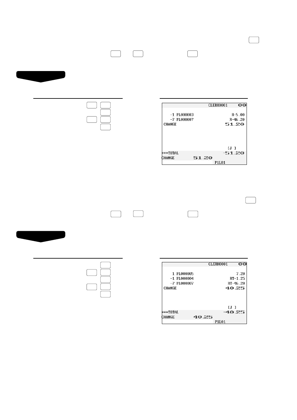 Refund entries, Return entries | Sharp UP-3300 User Manual | Page 81 / 249