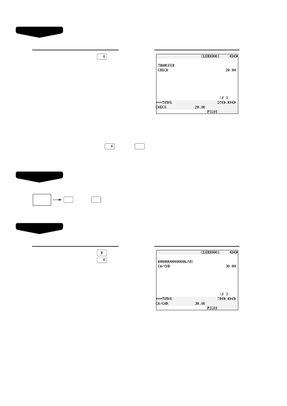 Cashing a check | Sharp UP-3300 User Manual | Page 89 / 249