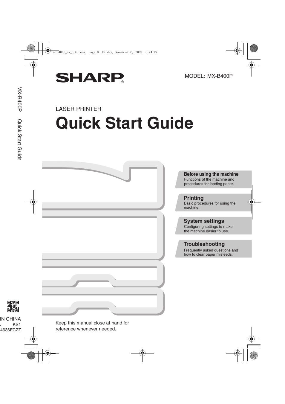 Sharp MX-B400P User Manual | 52 pages