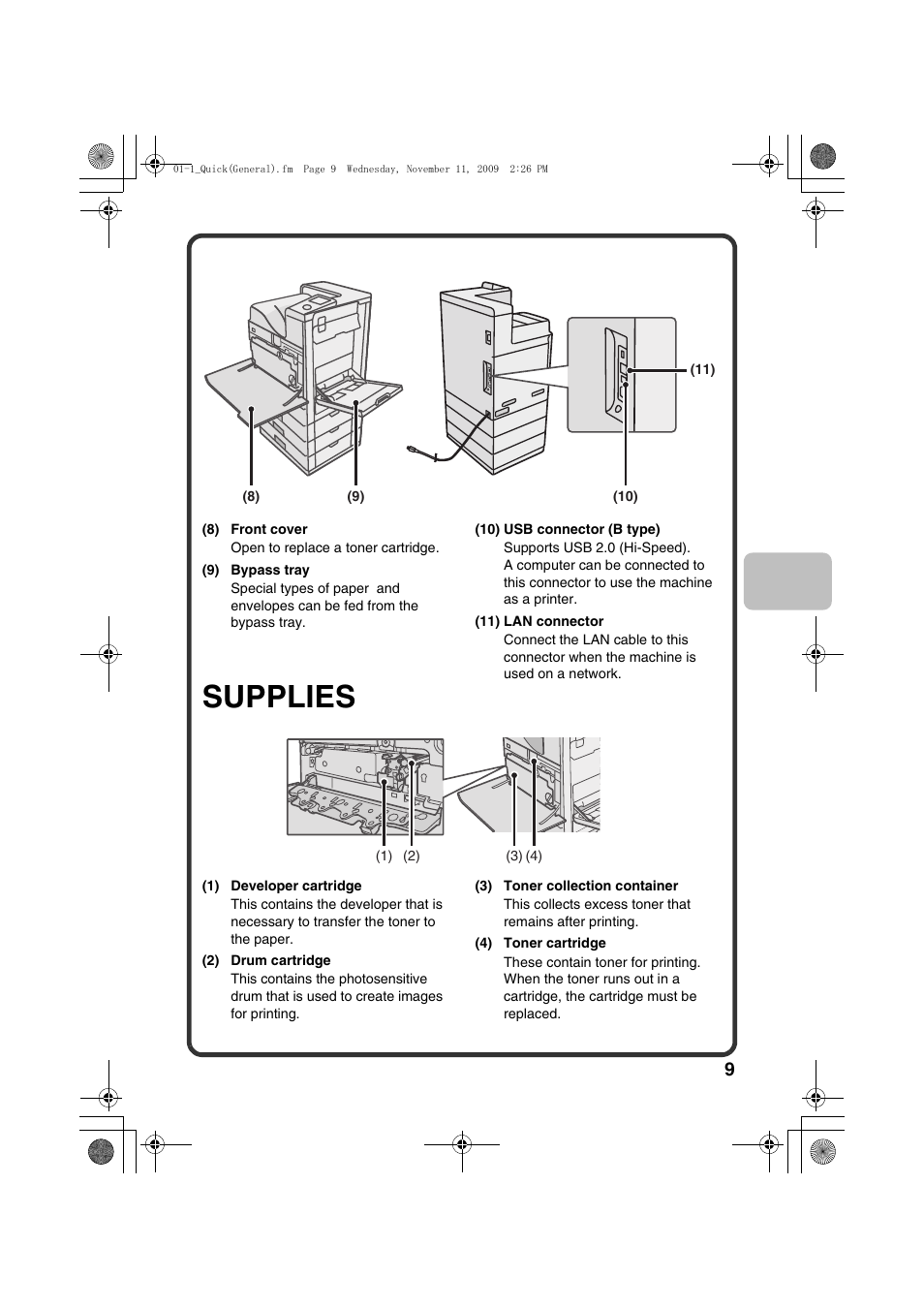 Supplies | Sharp MX-B400P User Manual | Page 11 / 52