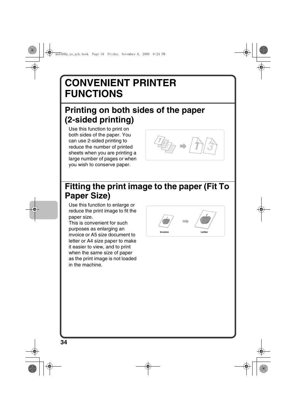 Convenient printer functions | Sharp MX-B400P User Manual | Page 36 / 52