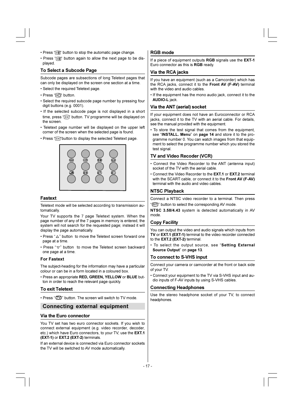 Connecting external equipment | Sharp 28LF-92H User Manual | Page 18 / 29