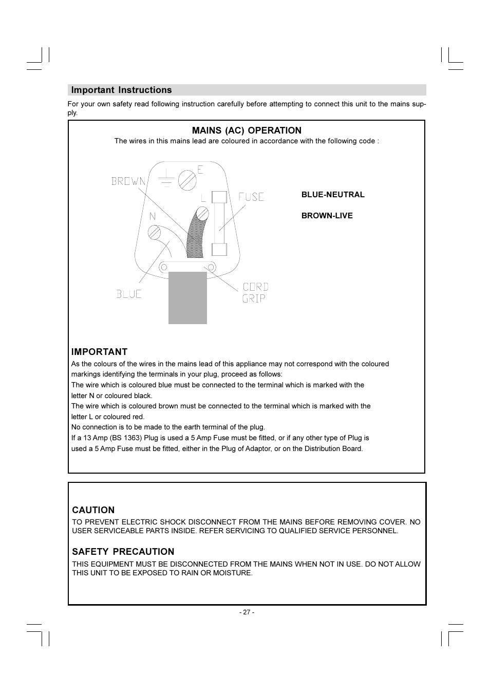 Sharp 28LF-92H User Manual | Page 28 / 29