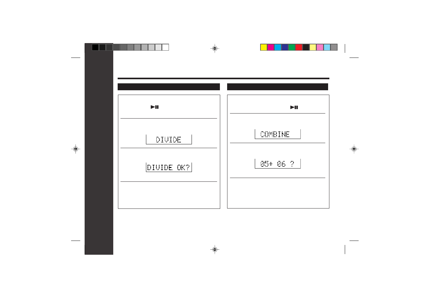 Advanced features, Editing a recorded minidisc : continued | Sharp MD-SR60E User Manual | Page 37 / 48