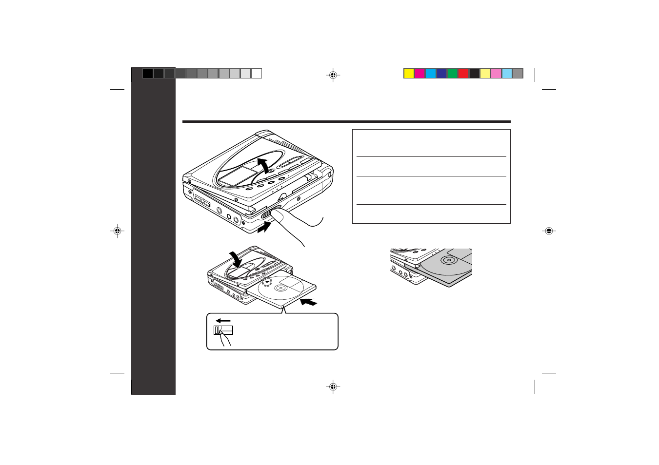 Preparation, Inserting a minidisc | Sharp MD-SR60E User Manual | Page 9 / 48