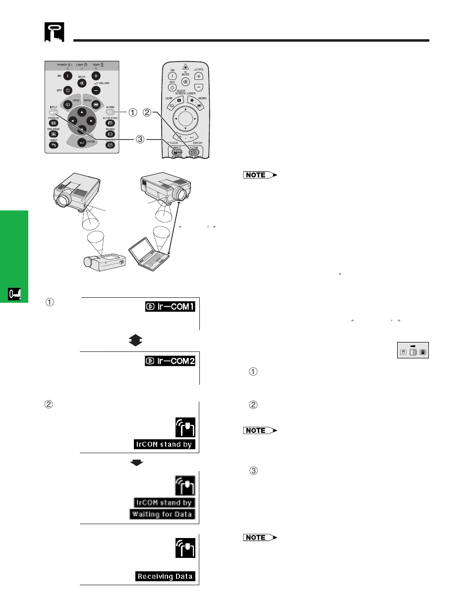 Using ircom for wireless presentations ……… 25, Using ircom f or wireless presentations | Sharp XG - NV6XU User Manual | Page 26 / 66