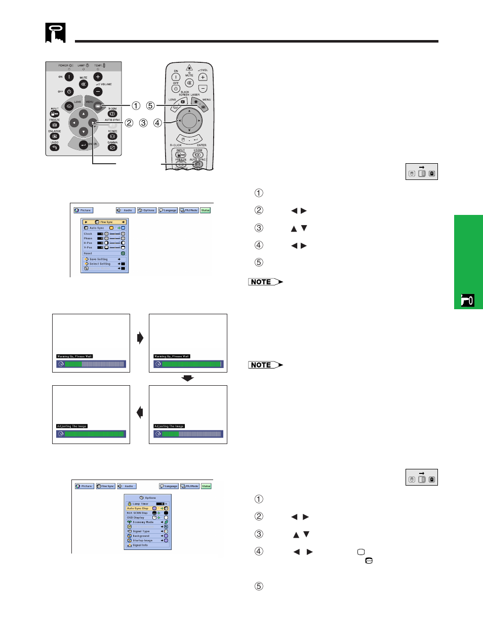 Gs f, Auto sync adjustment, Auto sync display function | Sharp XG - NV6XU User Manual | Page 31 / 66