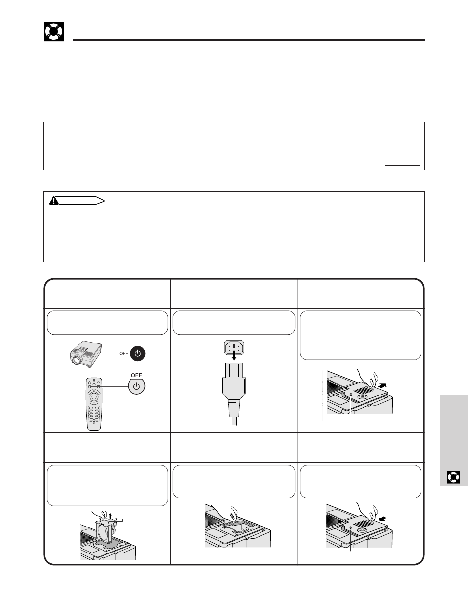 Replacing the projection lamp ………………… 48, Replacing the projection lamp | Sharp XG - NV6XU User Manual | Page 49 / 66