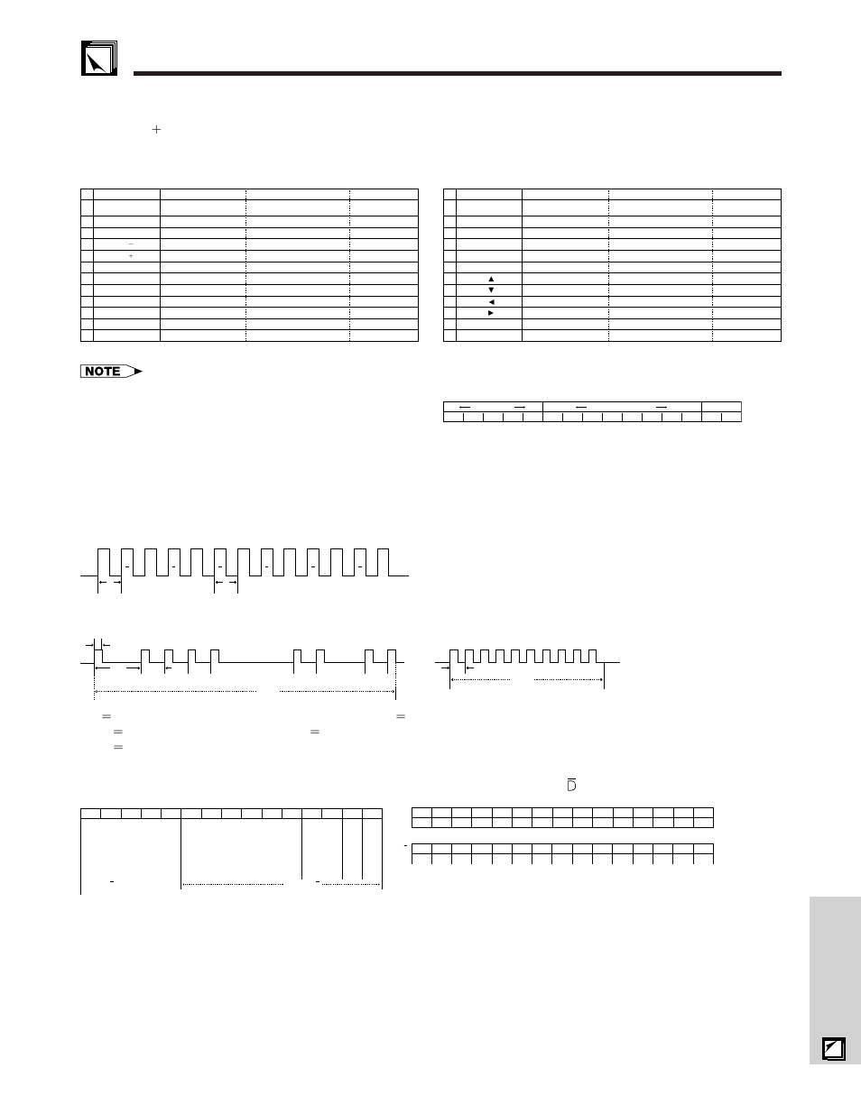 Wired remote control terminal, Specifications ………………………………… 54, Wired remote control terminal specifications | Specifications of wired remote control input, Function and transmission codes, Sharp remote control signal format, 5ø minijack • external: ם5 v (1 a) • internal: gnd, Wired remote control function code, Lsb msb, T ס 264 µs • t | Sharp XG - NV6XU User Manual | Page 55 / 66