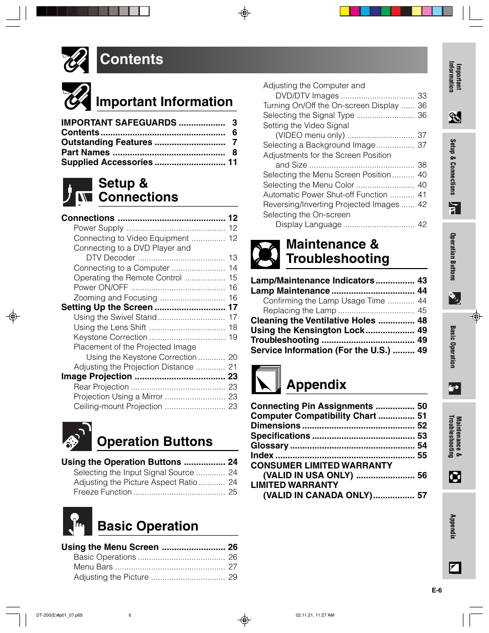 Sharp DT-200 User Manual | Page 7 / 58