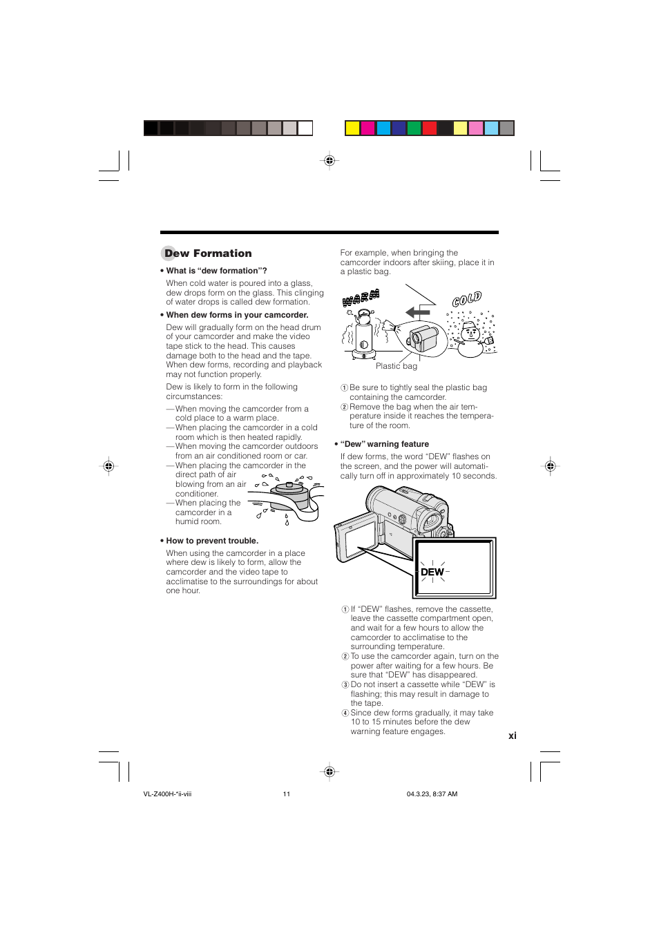 Sharp VL-Z400H-T User Manual | Page 11 / 123