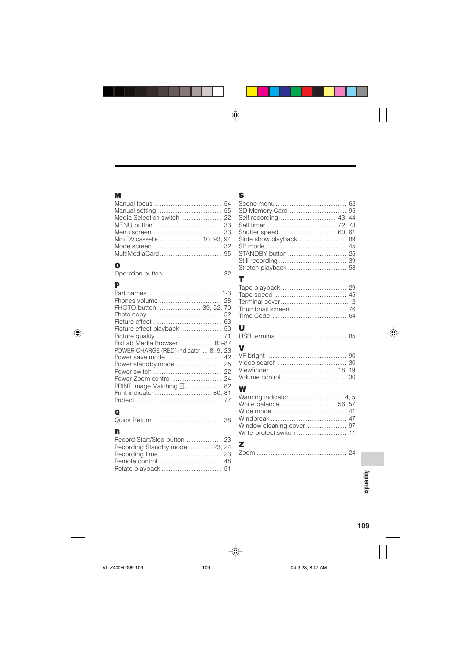 Sharp VL-Z400H-T User Manual | Page 121 / 123