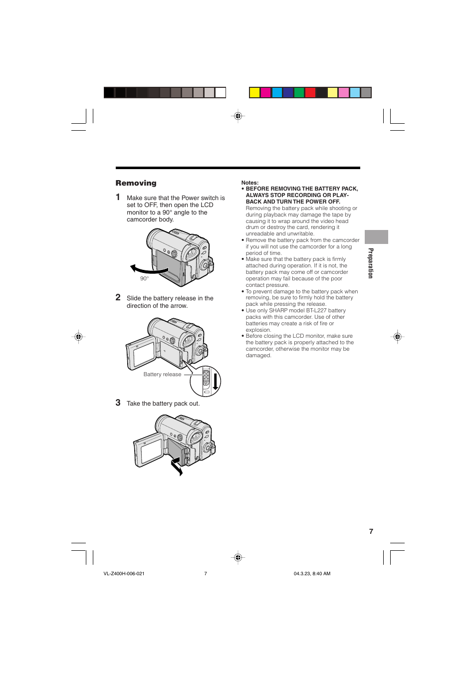 Sharp VL-Z400H-T User Manual | Page 19 / 123